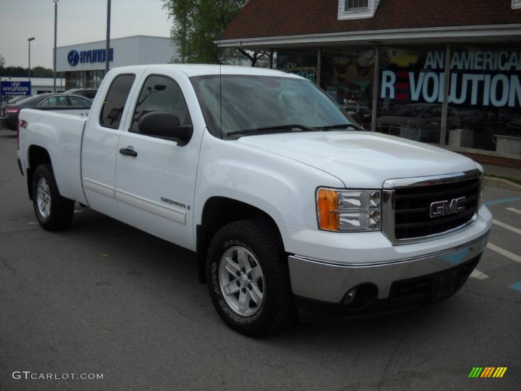 2008 Sierra 1500 SLE Extended Cab 4x4 - Summit White / Ebony photo #1