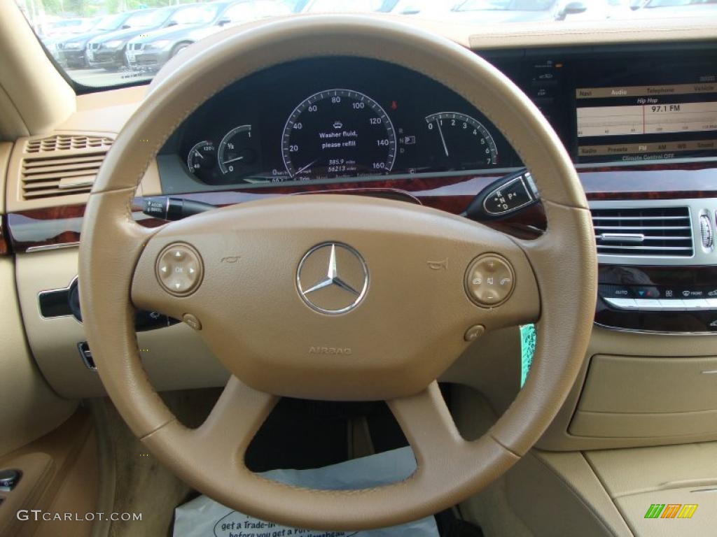 2007 Mercedes-Benz S 550 4Matic Sedan designo Armagnac Brown Steering Wheel Photo #49318203
