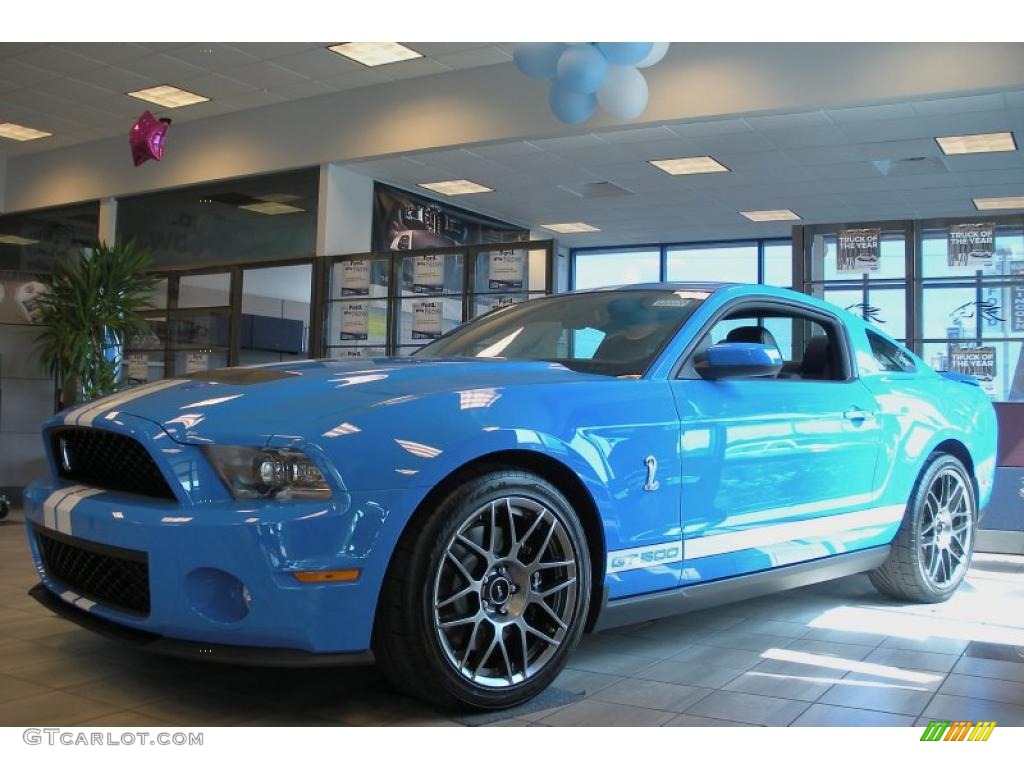 2012 Mustang Shelby GT500 SVT Performance Package Coupe - Grabber Blue / Charcoal Black/White photo #1