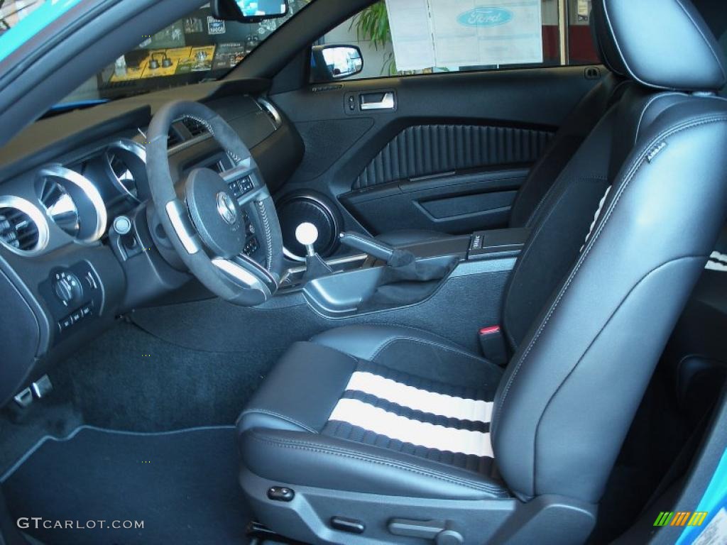 Charcoal Black/White Interior 2012 Ford Mustang Shelby GT500 SVT Performance Package Coupe Photo #49318623
