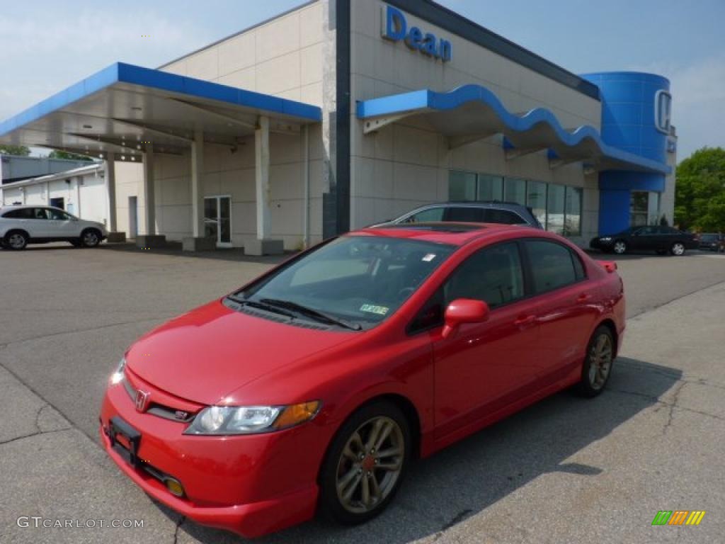 2008 Civic Si Sedan - Rallye Red / Black photo #1