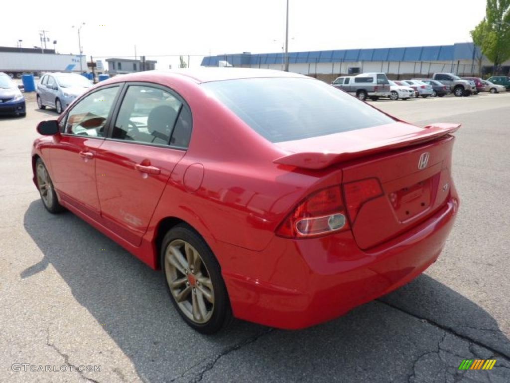 2008 Civic Si Sedan - Rallye Red / Black photo #2