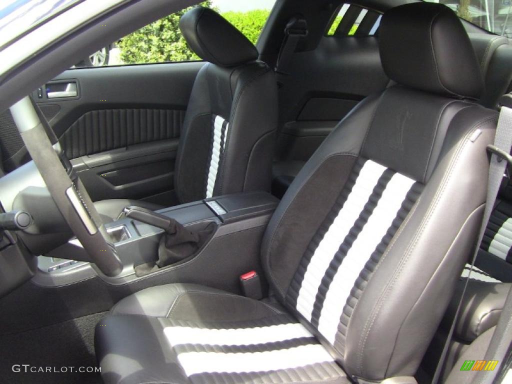 Charcoal Black/White Interior 2010 Ford Mustang Shelby GT500 Coupe Photo #49320714