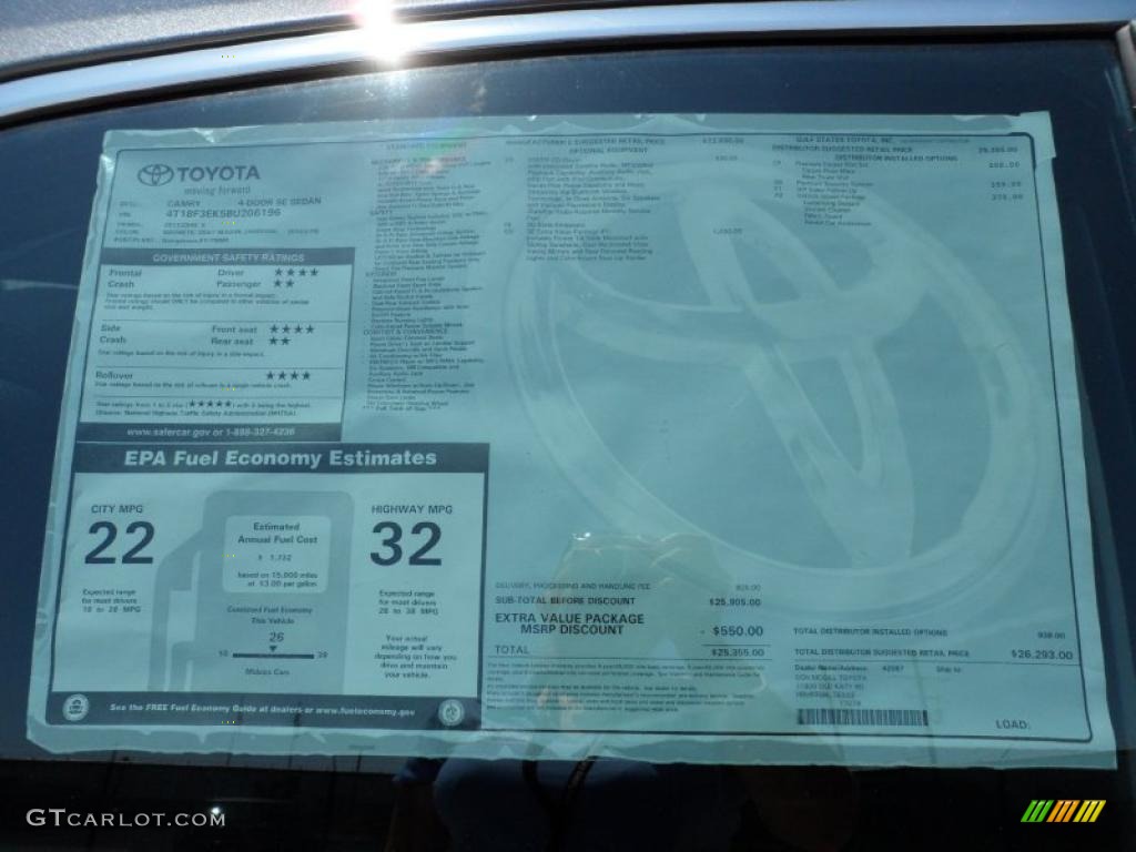 2011 Camry SE - Magnetic Gray Metallic / Dark Charcoal photo #37