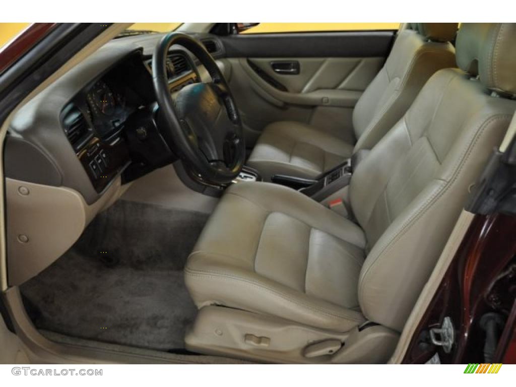 2001 Outback Limited Wagon - Winestone Red Pearl / Beige photo #13