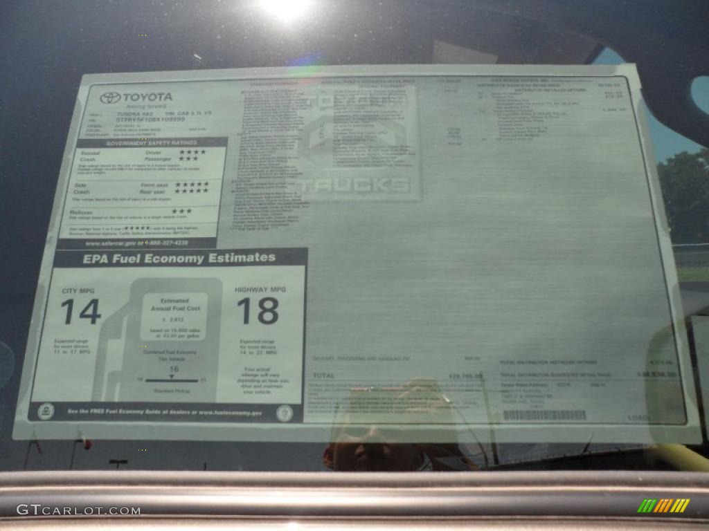 2011 Toyota Tundra Texas Edition Double Cab Window Sticker Photo #49322547