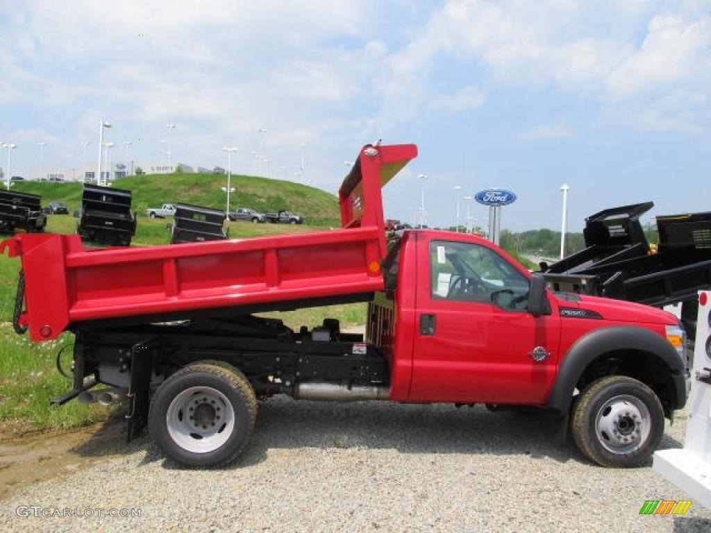 Vermillion Red 2011 Ford F550 Super Duty XL Regular Cab 4x4 Dump Truck Exterior Photo #49322868