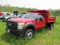 Vermillion Red 2011 Ford F550 Super Duty XL Super Cab 4x4 Dump Truck Exterior