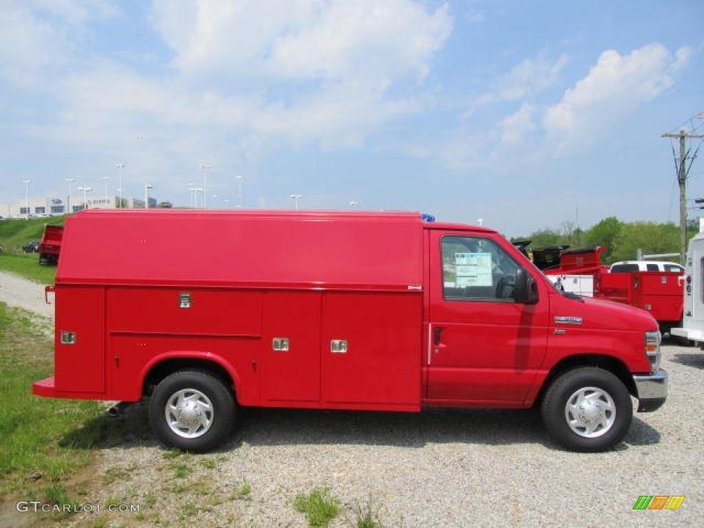 Vermillion Red 2011 Ford E Series Cutaway E350 Commercial Utility Truck Exterior Photo #49324074
