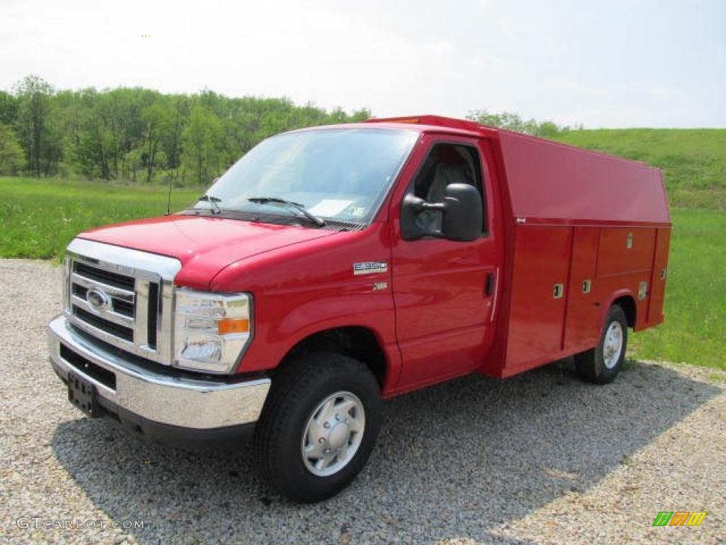 Vermillion Red 2011 Ford E Series Cutaway E350 Commercial Utility Truck Exterior Photo #49324143