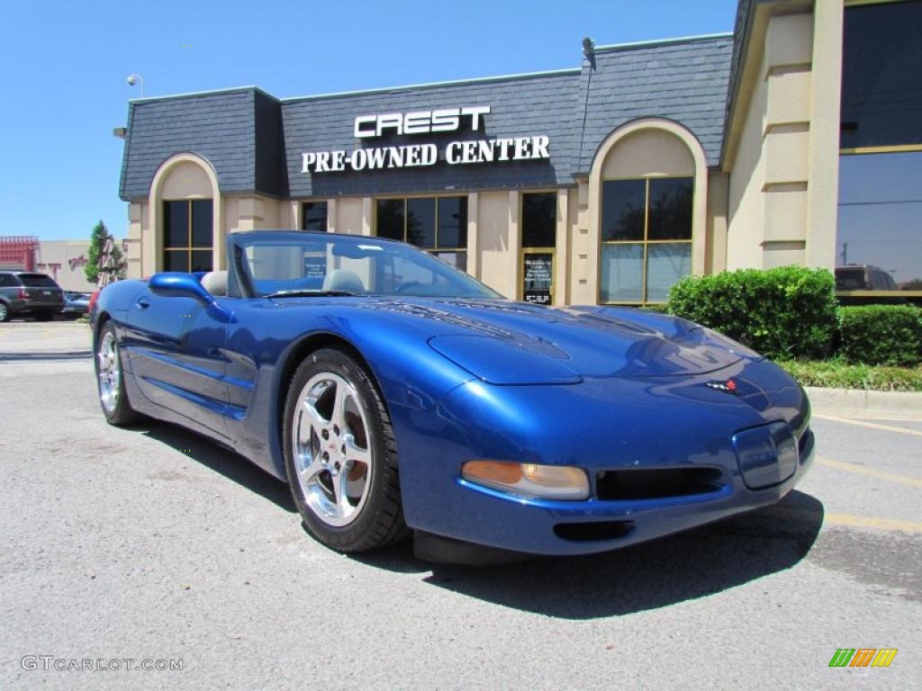 2002 Corvette Convertible - Electron Blue Metallic / Light Gray photo #1