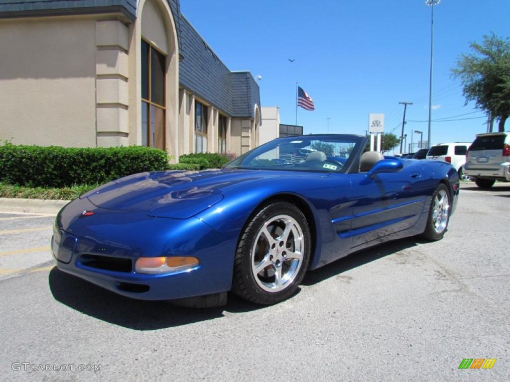 2002 Corvette Convertible - Electron Blue Metallic / Light Gray photo #3