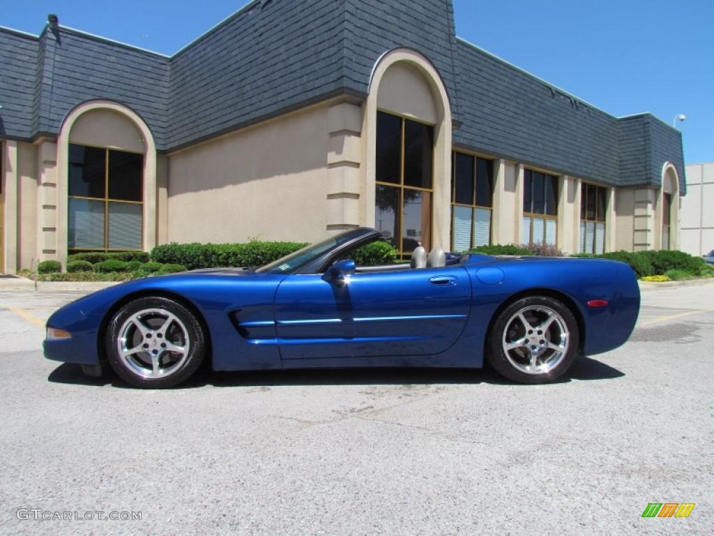 2002 Corvette Convertible - Electron Blue Metallic / Light Gray photo #4