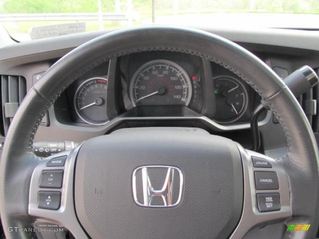 2009 Honda Ridgeline RTL Gray Steering Wheel Photo #49326132