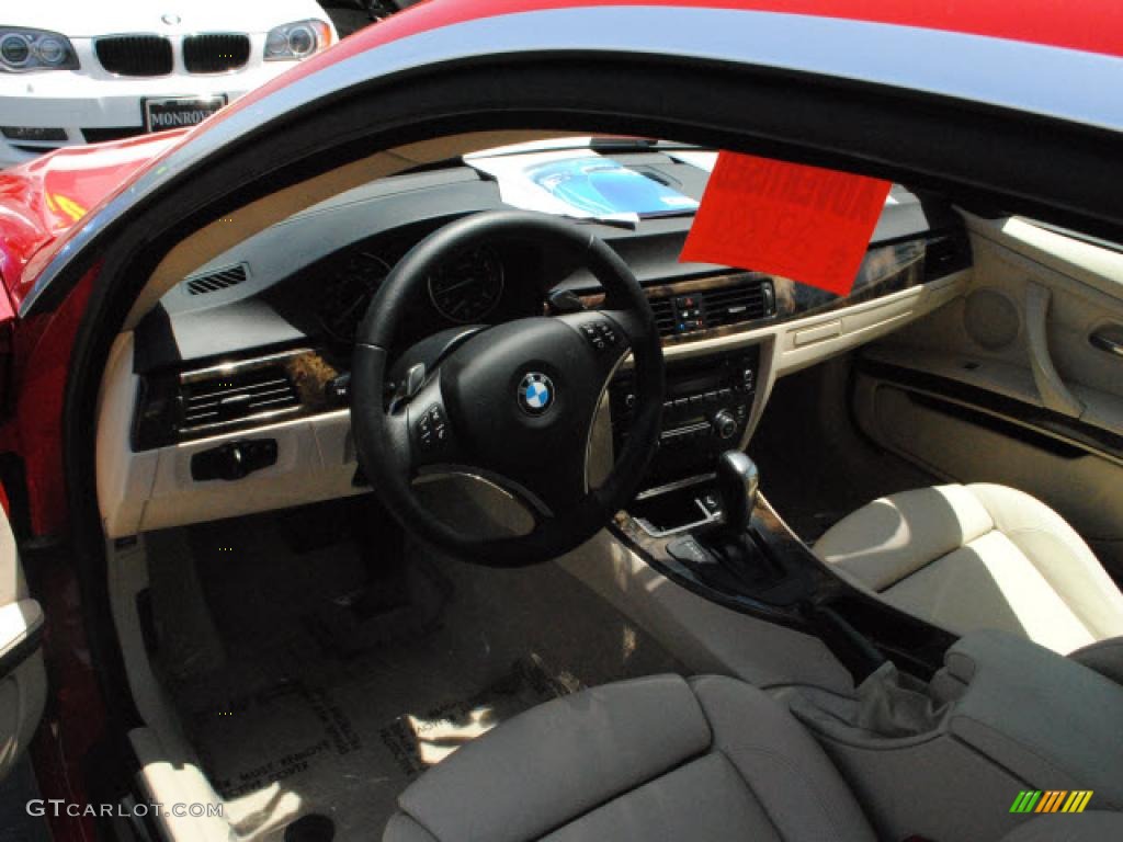 2008 3 Series 328i Coupe - Crimson Red / Beige photo #12