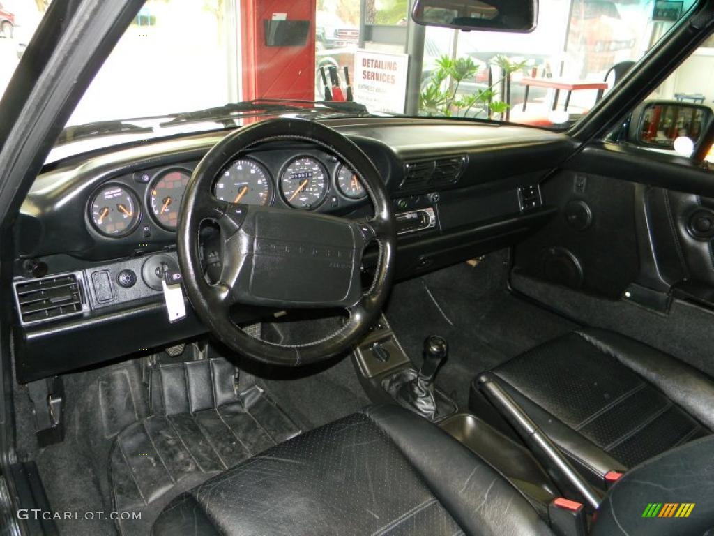 Black Interior 1991 Porsche 911 Carrera 2 Coupe Photo #49330719