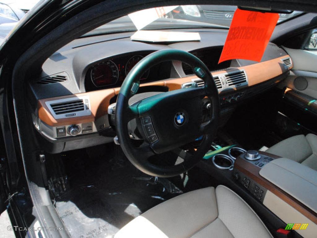 2006 7 Series 750i Sedan - Jet Black / Black/Cream Beige photo #14