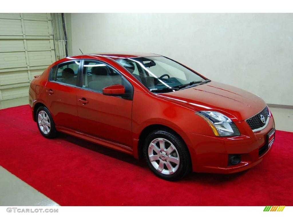 2010 Sentra 2.0 SR - Anodized Orange Metallic / Charcoal photo #1