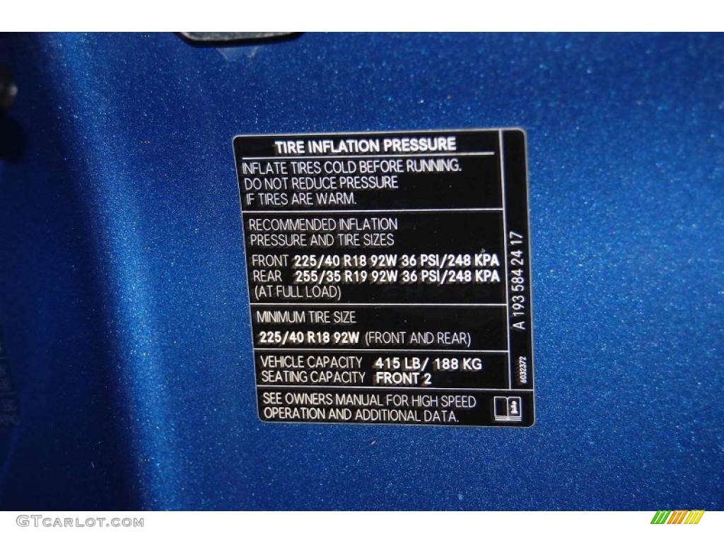 2005 Chrysler Crossfire SRT-6 Coupe Info Tag Photo #49335624