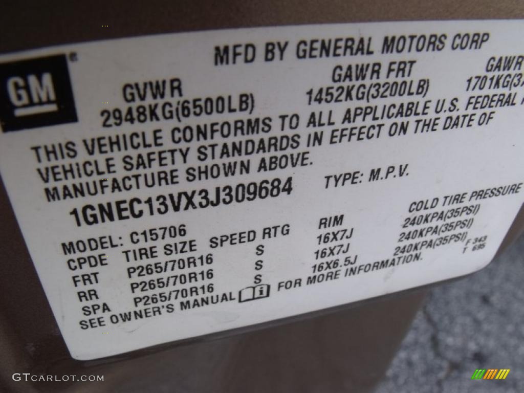 2003 Tahoe LS - Sandalwood Metallic / Tan/Neutral photo #20