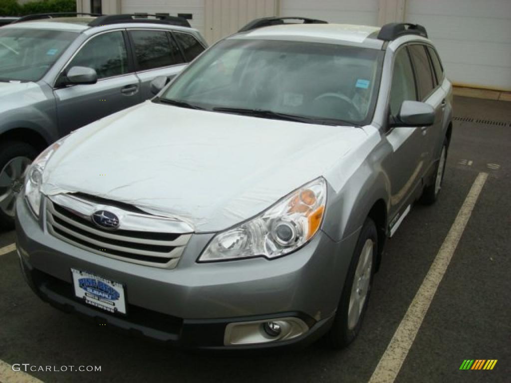 2011 Outback 2.5i Premium Wagon - Steel Silver Metallic / Off Black photo #1