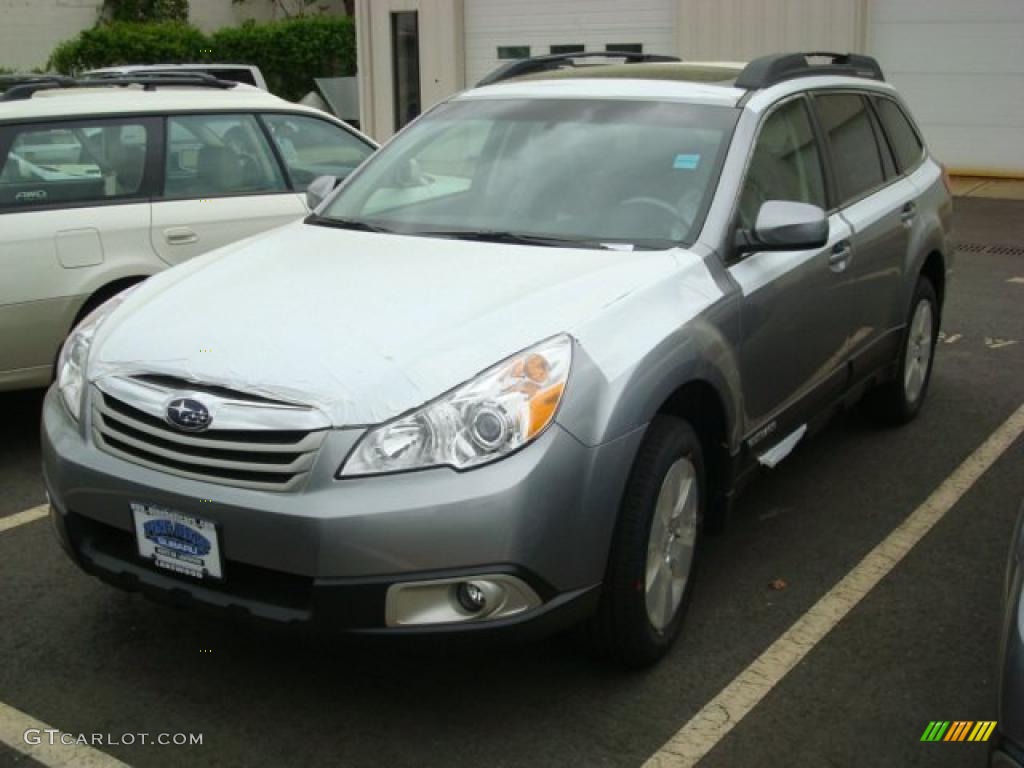 2011 Outback 2.5i Premium Wagon - Steel Silver Metallic / Off Black photo #1