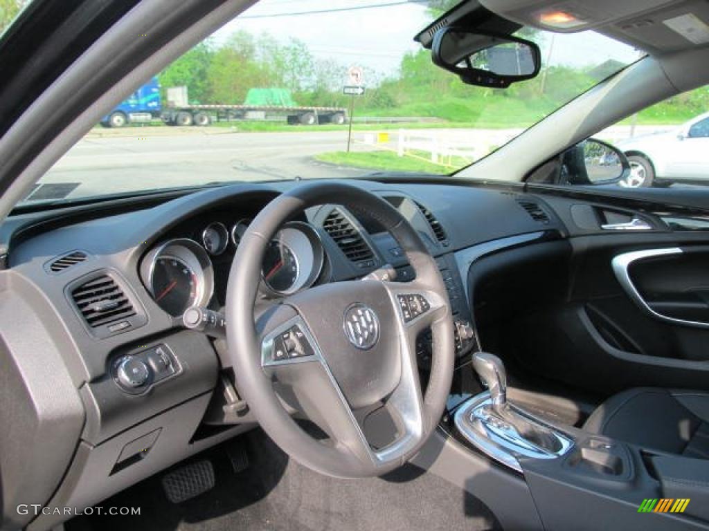 Ebony Interior 2011 Buick Regal CXL Turbo Photo #49342680