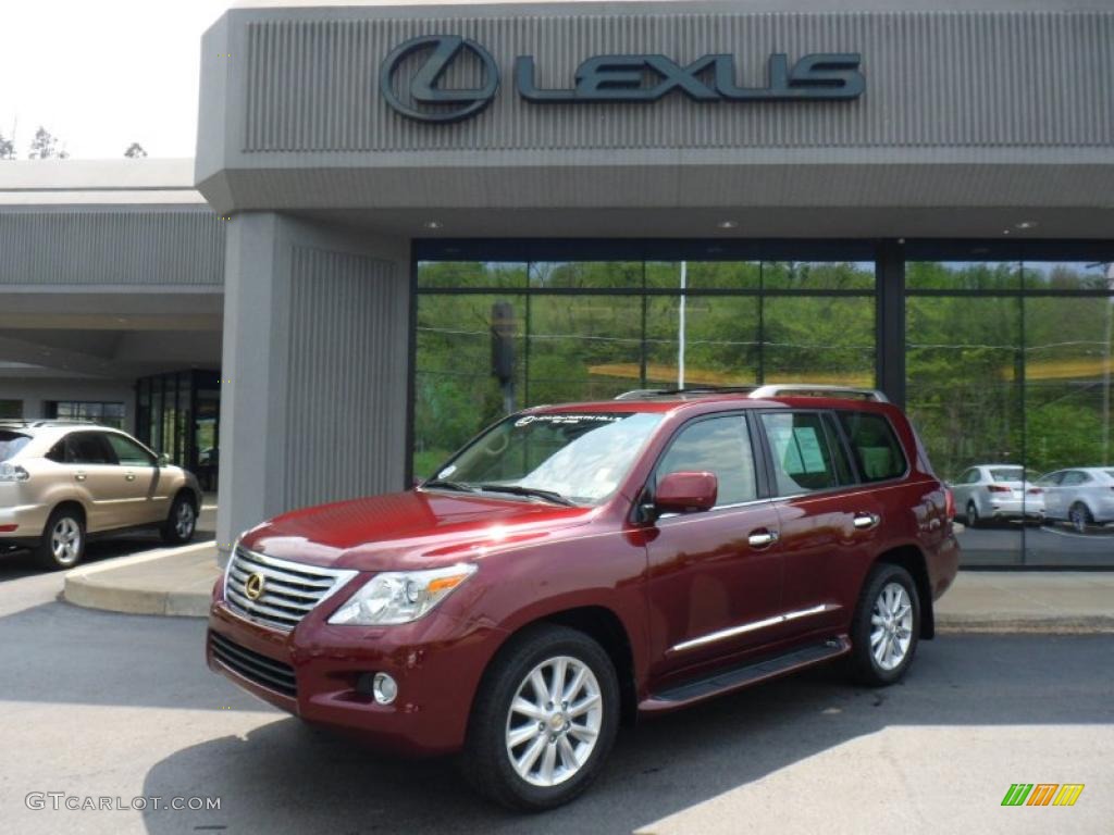 2008 LX 570 - Noble Spinel Red Mica / Cashmere photo #1