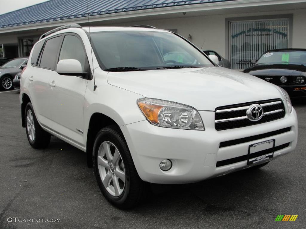 2008 RAV4 Limited 4WD - Blizzard Pearl White / Taupe photo #1