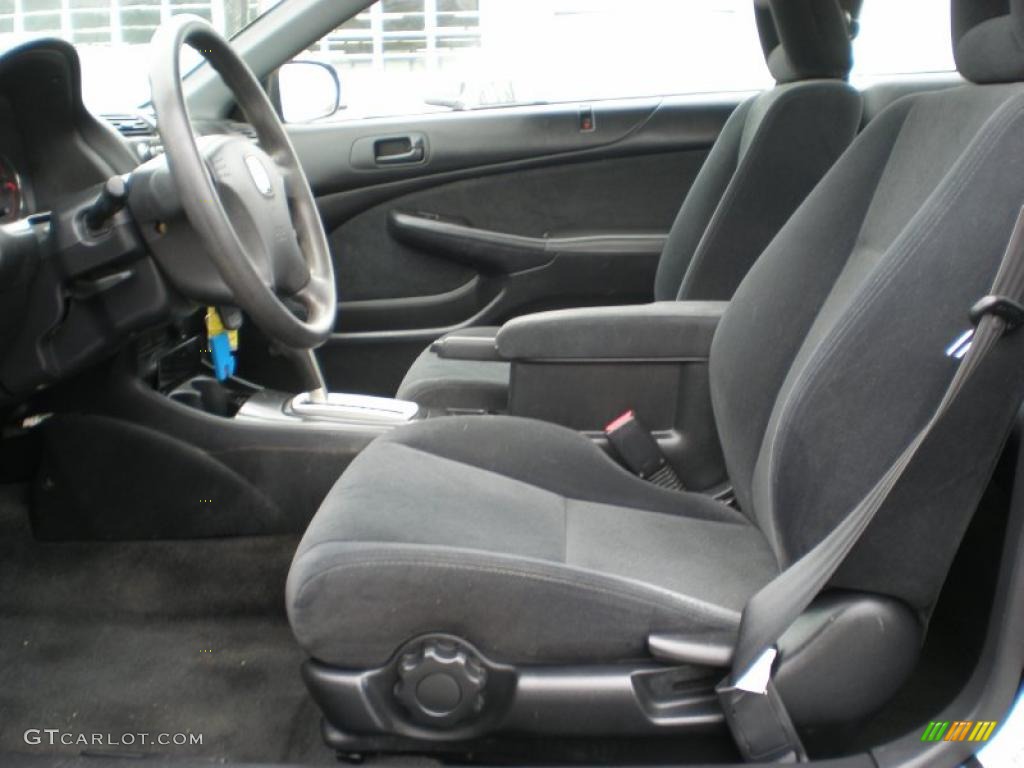 Black Interior 2003 Honda Civic LX Coupe Photo #49347825