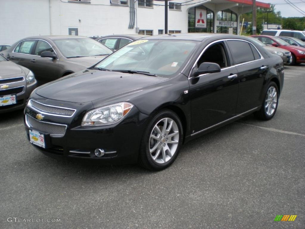 2008 Malibu LTZ Sedan - Black Granite Metallic / Ebony/Brick Red photo #1