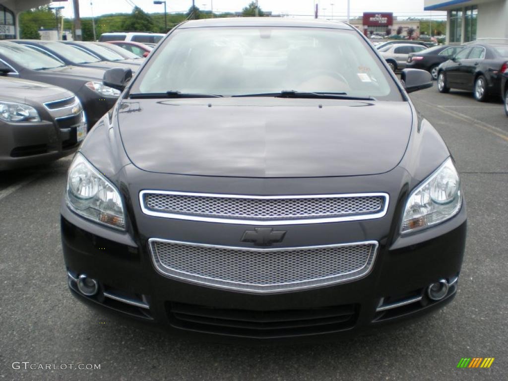 2008 Malibu LTZ Sedan - Black Granite Metallic / Ebony/Brick Red photo #2