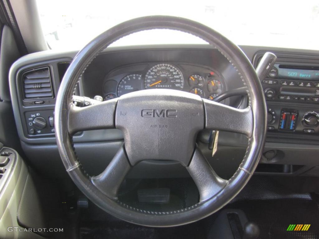 2006 GMC Sierra 2500HD SLE Crew Cab 4x4 Pewter Steering Wheel Photo #49348440