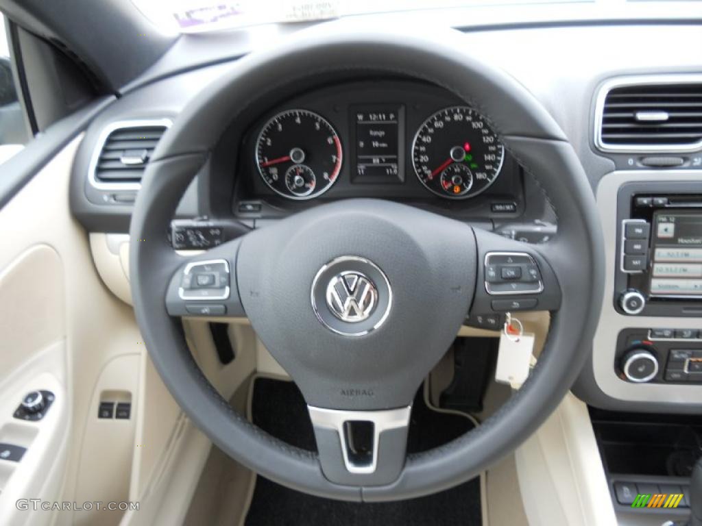 2012 Volkswagen Eos Komfort Cornsilk Beige Steering Wheel Photo #49350763