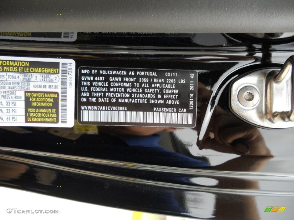 2012 Volkswagen Eos Komfort Info Tag Photo #49351003