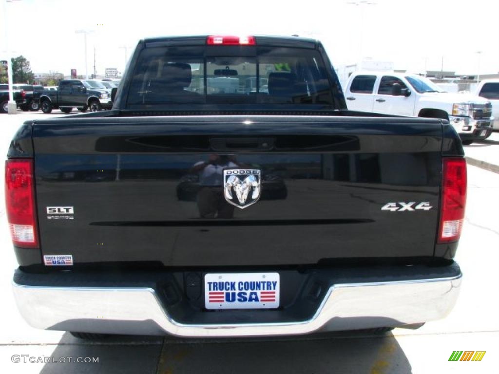 2009 Ram 1500 SLT Quad Cab 4x4 - Brilliant Black Crystal Pearl / Dark Slate/Medium Graystone photo #5