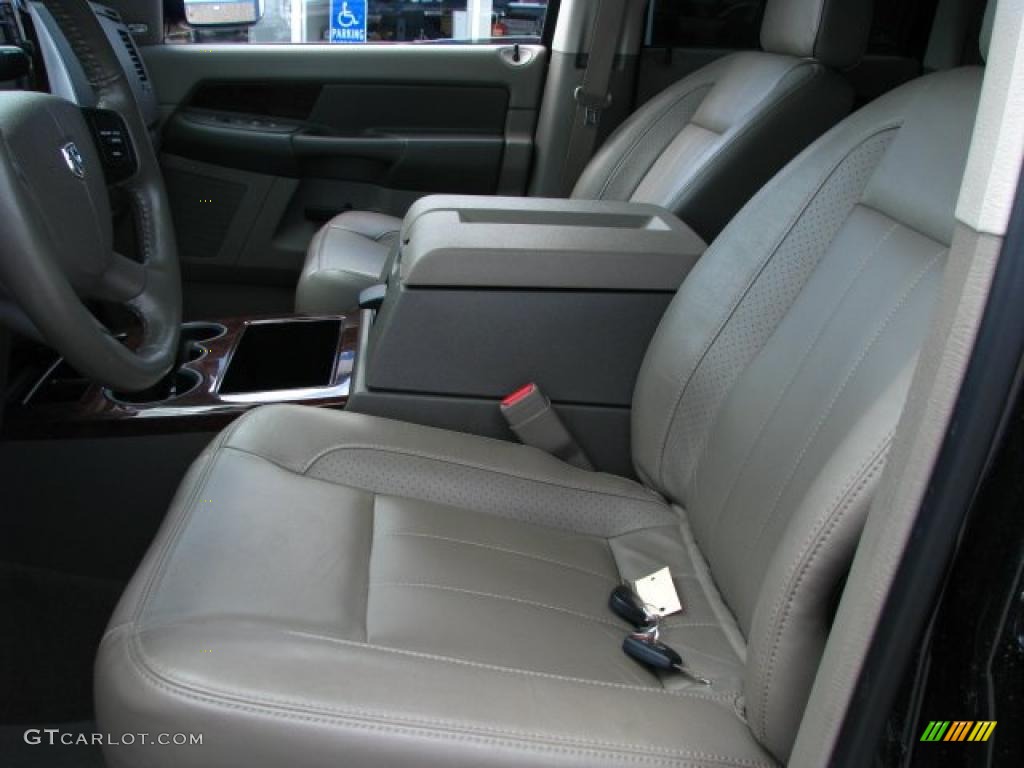 2009 Ram 3500 Laramie Quad Cab 4x4 Dually - Brilliant Black Crystal Pearl / Khaki photo #13