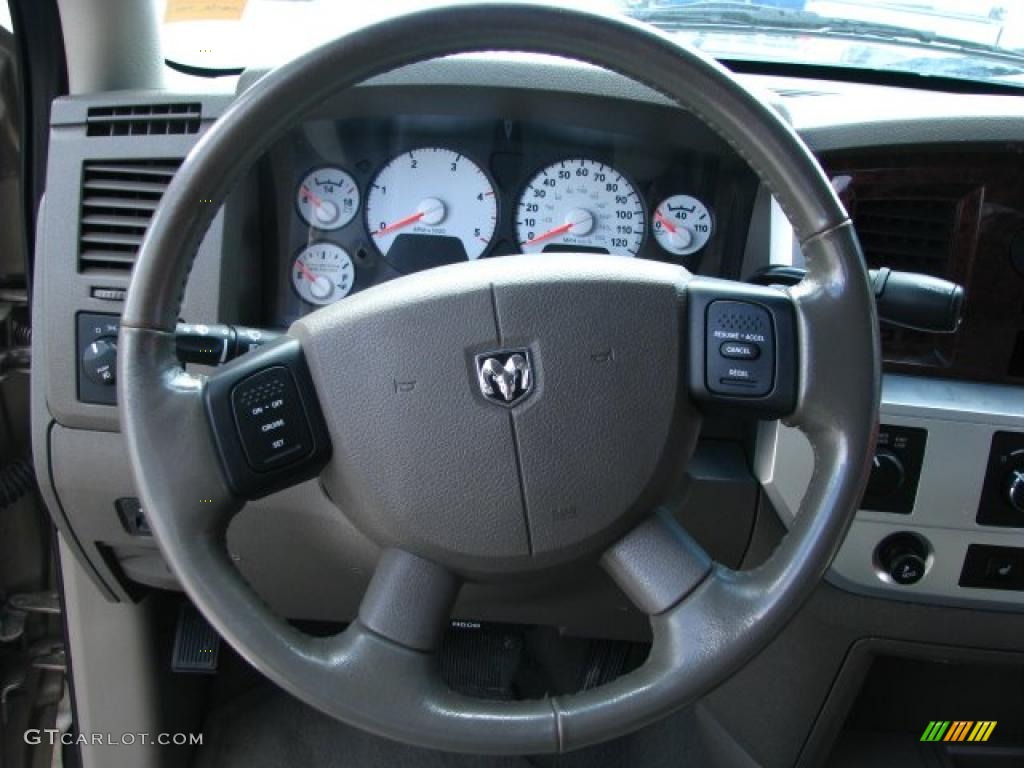 2008 Dodge Ram 2500 Laramie Mega Cab 4x4 Khaki Steering Wheel Photo #49352527