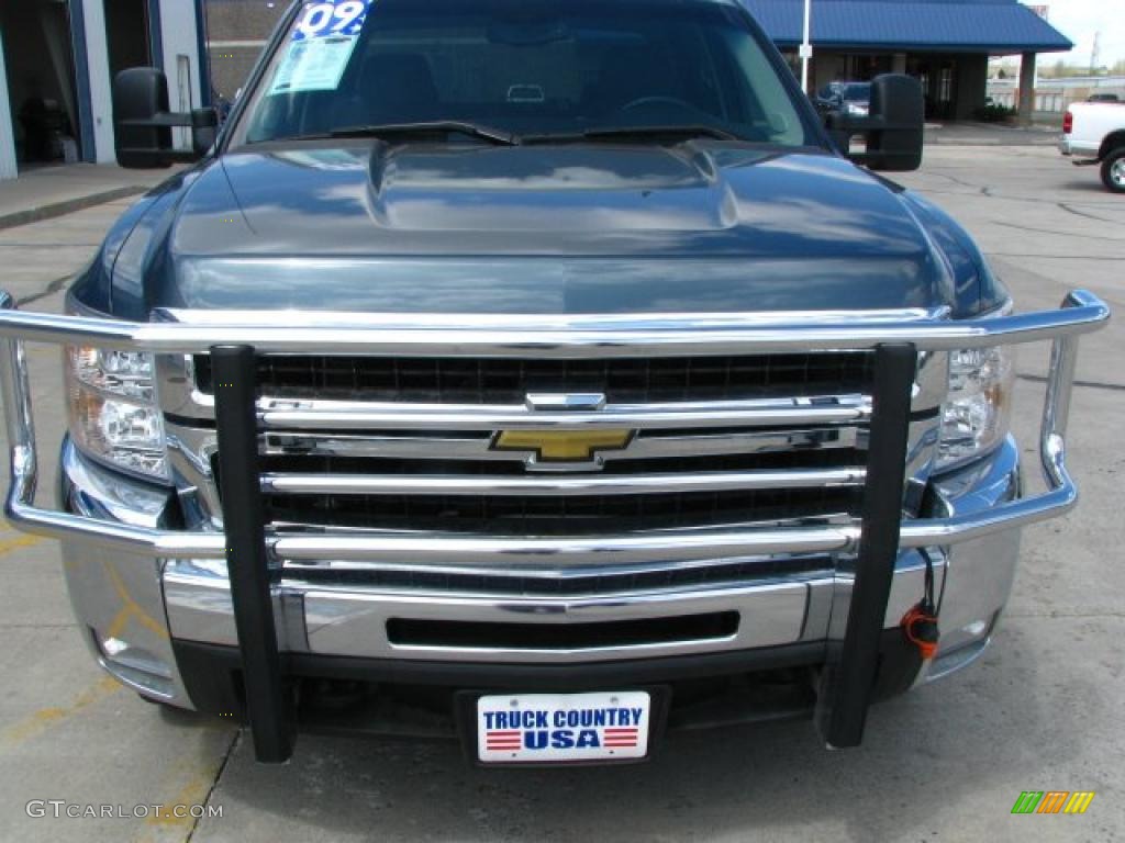 2009 Silverado 2500HD LT Crew Cab 4x4 - Blue Granite Metallic / Ebony photo #1