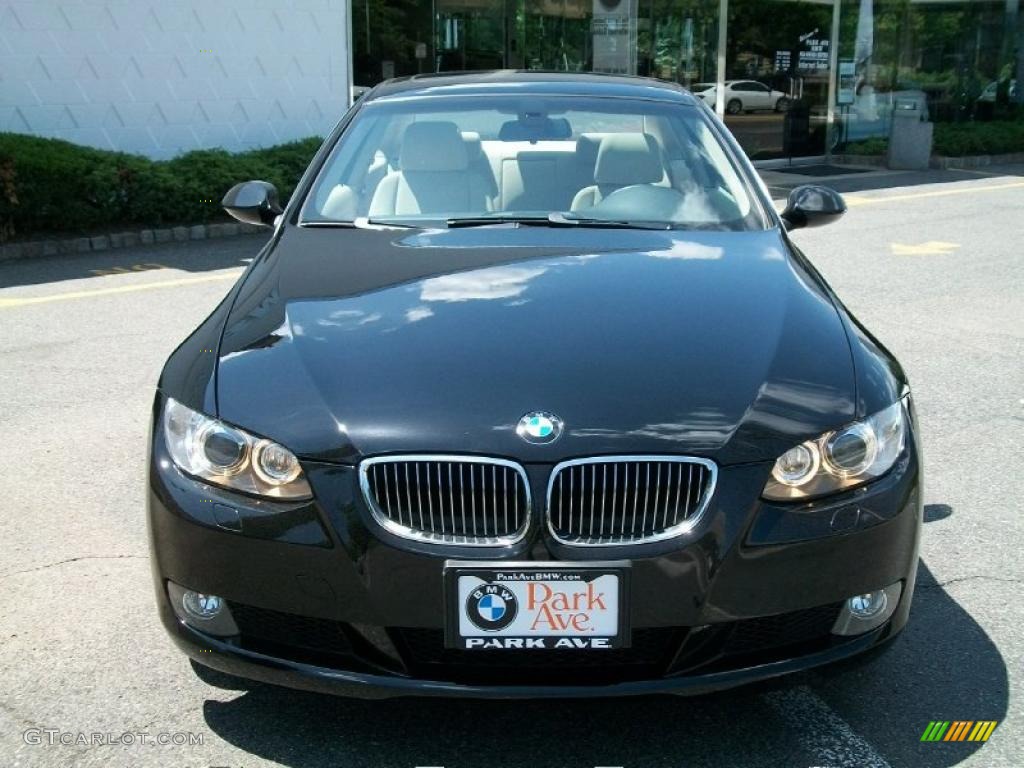 2008 3 Series 328i Coupe - Jet Black / Cream Beige photo #2