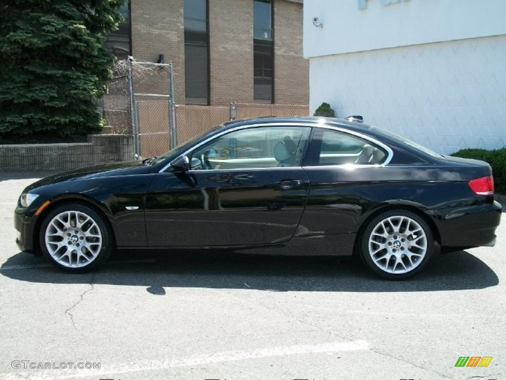 2008 3 Series 328i Coupe - Jet Black / Cream Beige photo #8