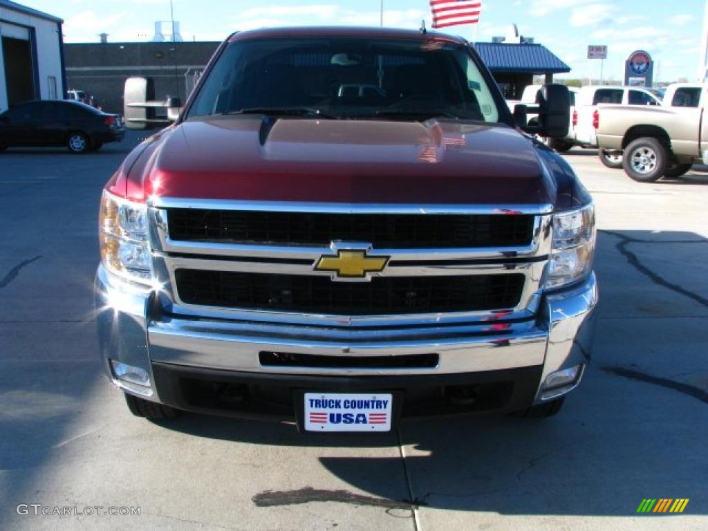 2008 Silverado 2500HD LT Crew Cab 4x4 - Deep Ruby Metallic / Ebony Black photo #1