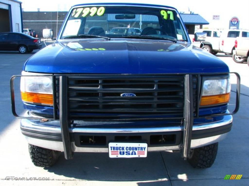1997 F250 XLT Extended Cab 4x4 - Royal Blue Metallic / Blue photo #1
