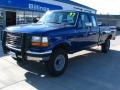 1997 Royal Blue Metallic Ford F250 XLT Extended Cab 4x4  photo #2