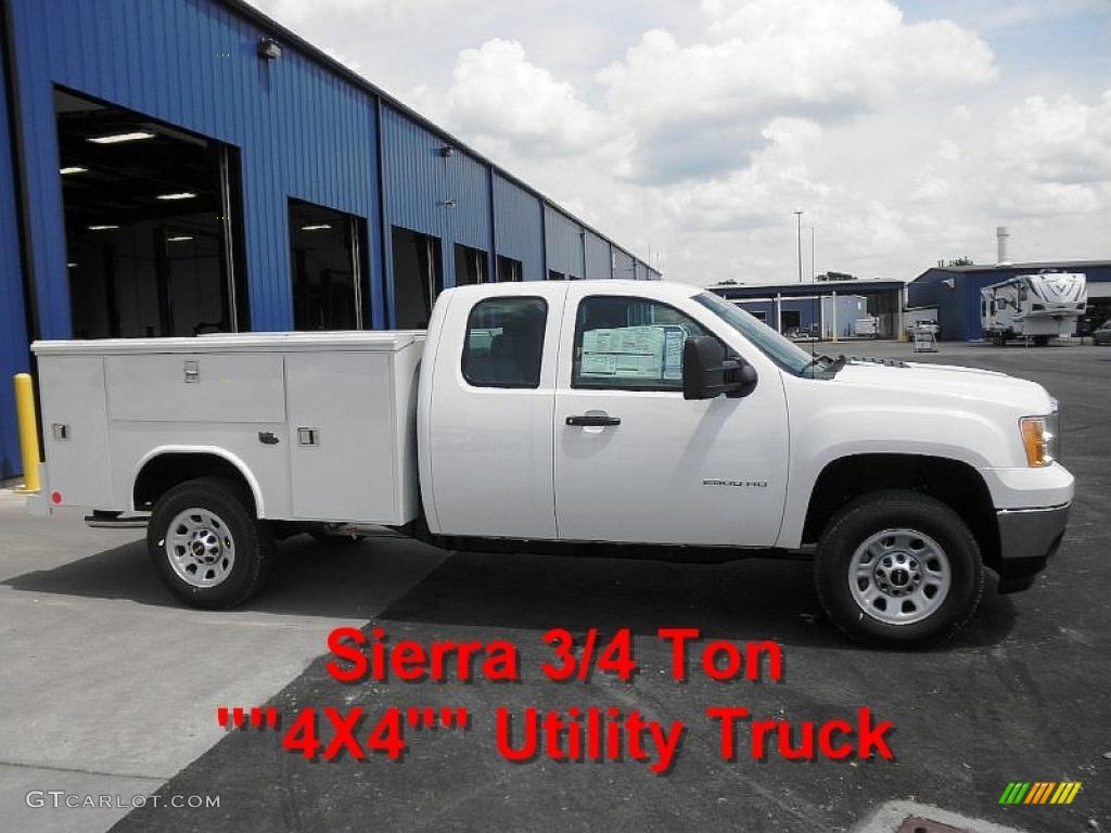 2011 Sierra 2500HD Work Truck Extended Cab 4x4 Commercial - Summit White / Dark Titanium photo #1