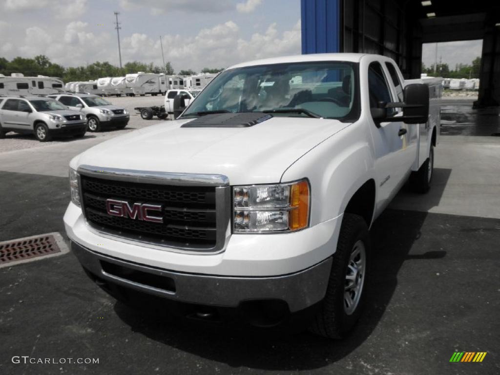 2011 Sierra 2500HD Work Truck Extended Cab 4x4 Commercial - Summit White / Dark Titanium photo #3