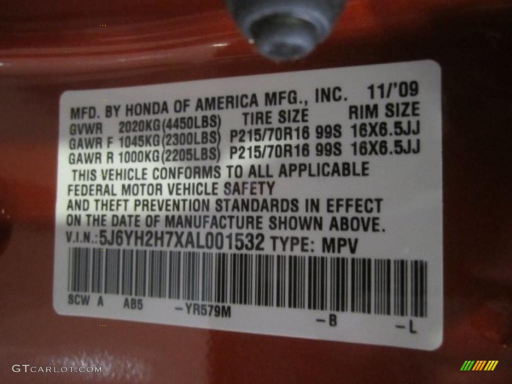 2010 Element Color Code YR579M for Citrus Fire Metallic Photo #49356880