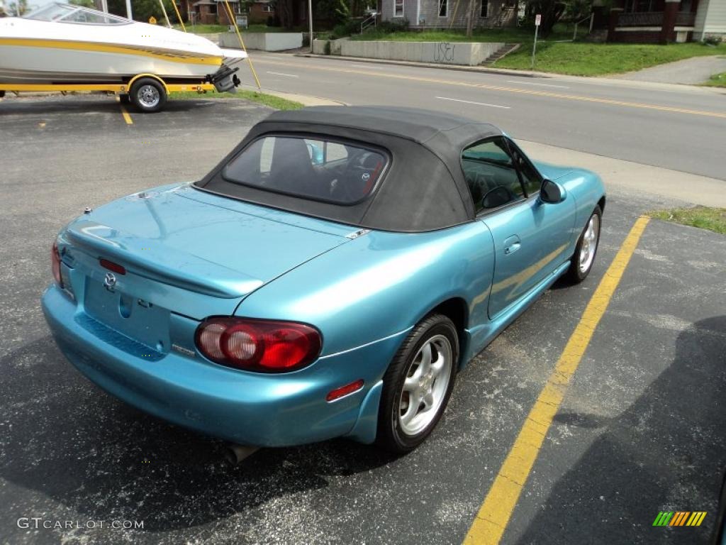 2002 MX-5 Miata Roadster - Crystal Blue Metallic / Black photo #2