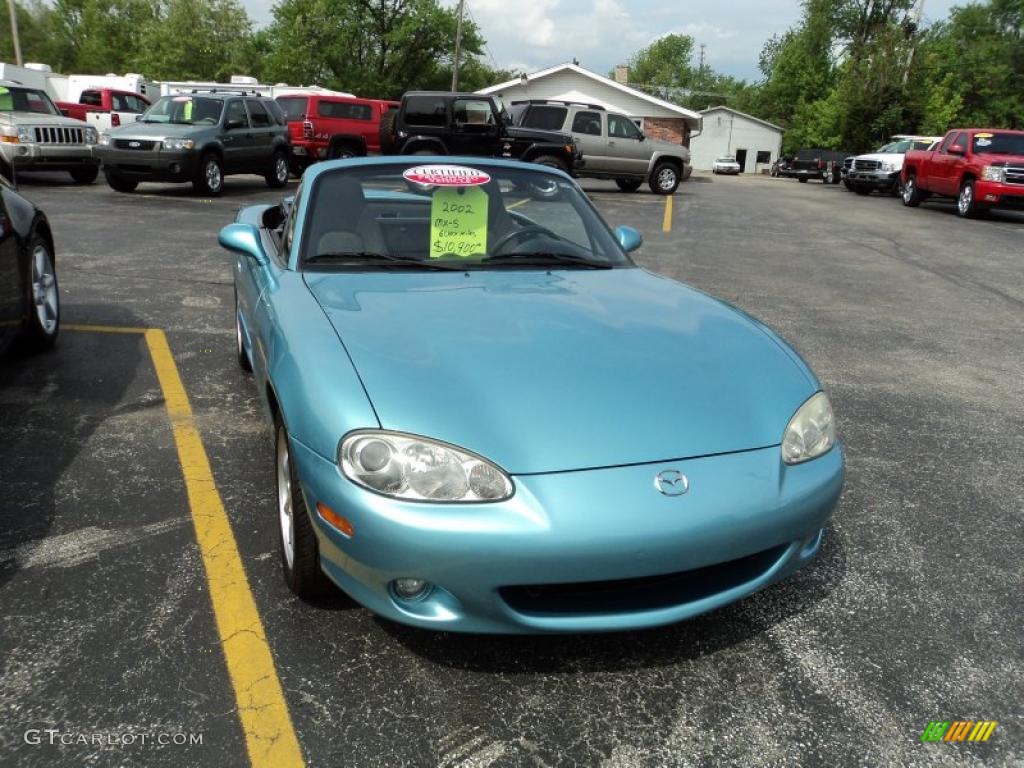 2002 MX-5 Miata Roadster - Crystal Blue Metallic / Black photo #4