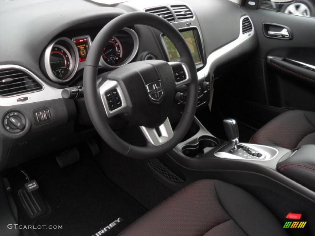 Black/Red Interior 2011 Dodge Journey R/T Photo #49363895